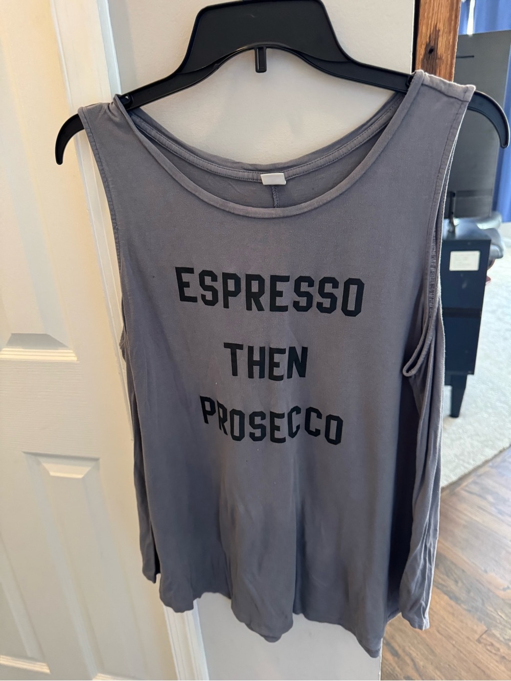 Old Navy Gray 'Espresso Then Prosecco' Sleeveless Tank